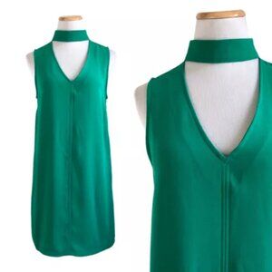 Jack by BB Dakota Green Dress High Neck Low V Sheath Polyester Pockets Small